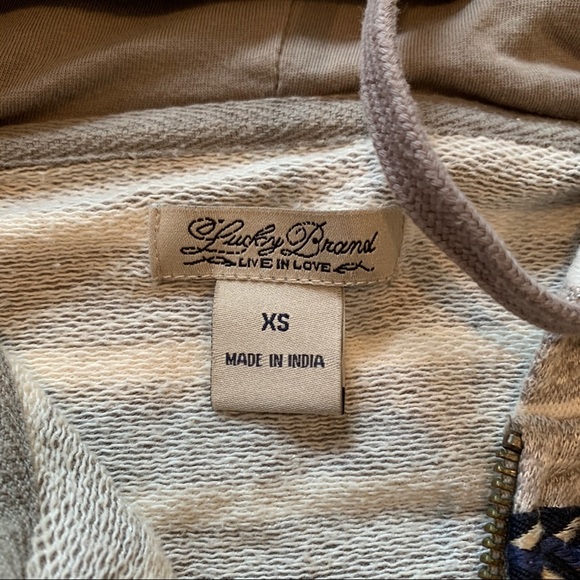 Lucky Brand Super Soft Striped Embroidered Hoodie - Picture 4 of 9